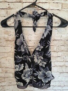 Mainstream Halter Top Y2K Tank Size 10 Floral Print